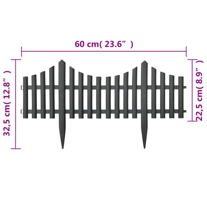 Bordas de relvado 17 pcs 10 m PP antracite