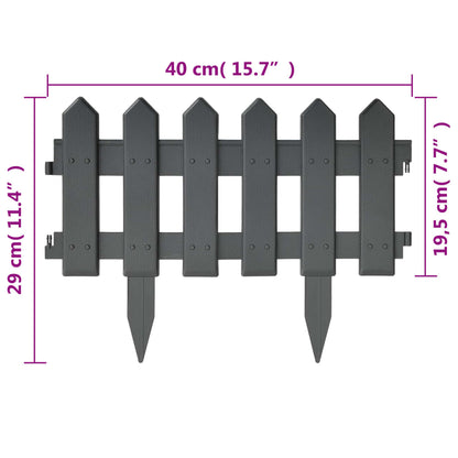 Bordas de relvado 25 pcs 10 m PP antracite