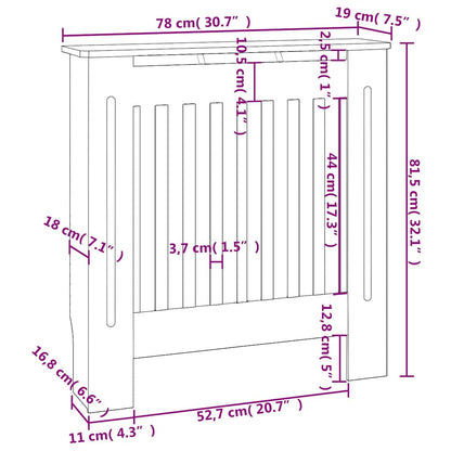 Cobertura de radiador MDF 78 cm preto