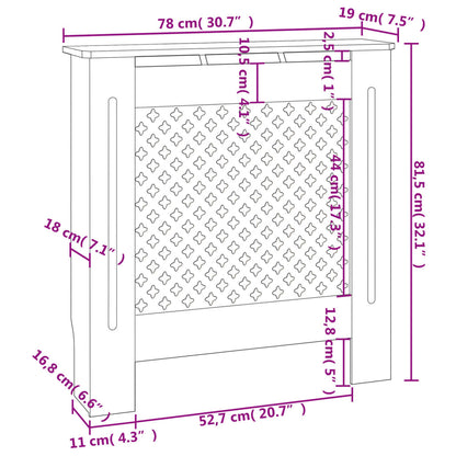 Cobertura de radiador MDF 78 cm branco