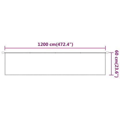 Toldo vertical 60x1200 cm tecido oxford branco