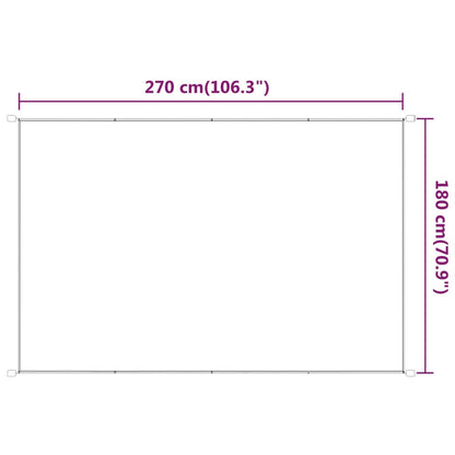 Toldo vertical 180x270 cm tecido oxford branco