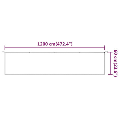 Toldo vertical 60x1200 cm tecido oxford antracite