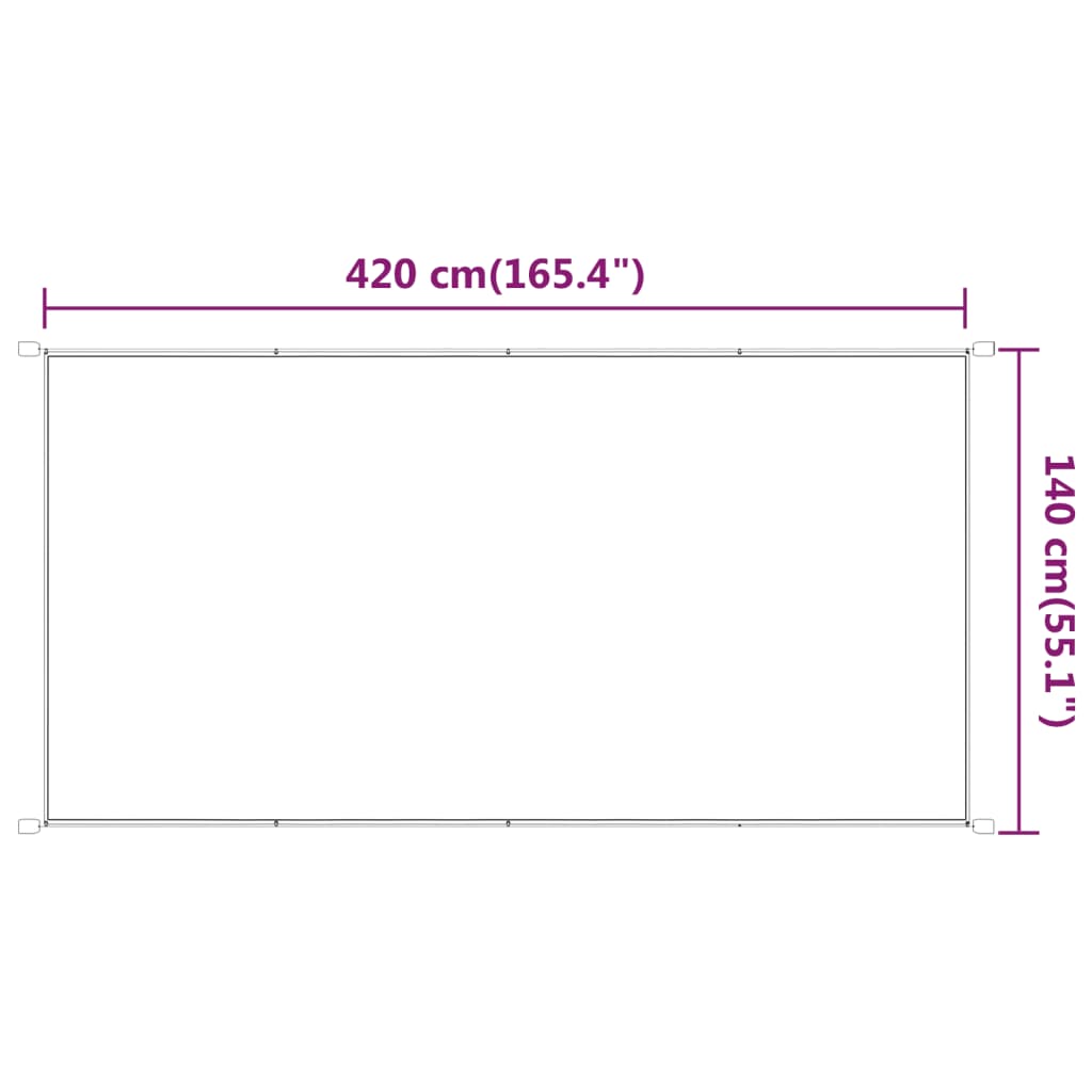 Toldo vertical 140x420 cm tecido oxford antracite