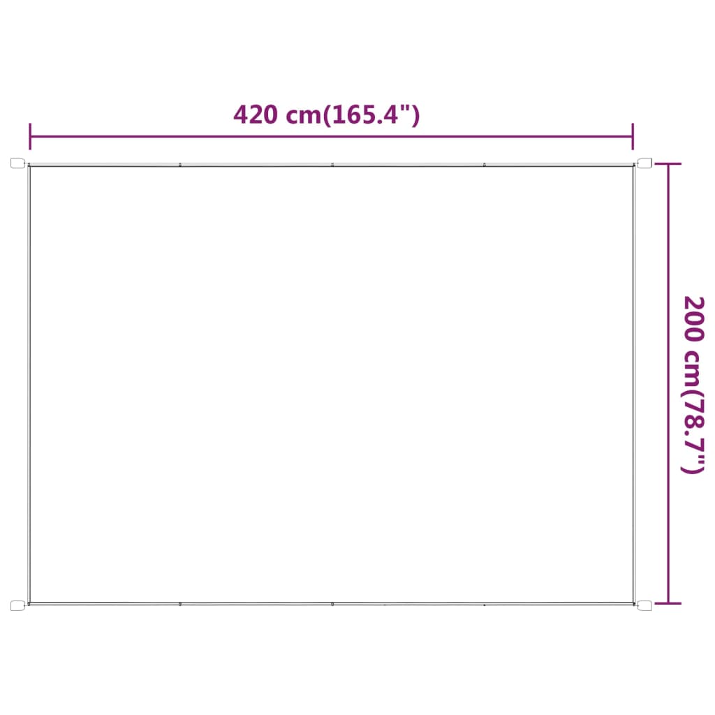 Toldo vertical 200x420 cm tecido oxford antracite