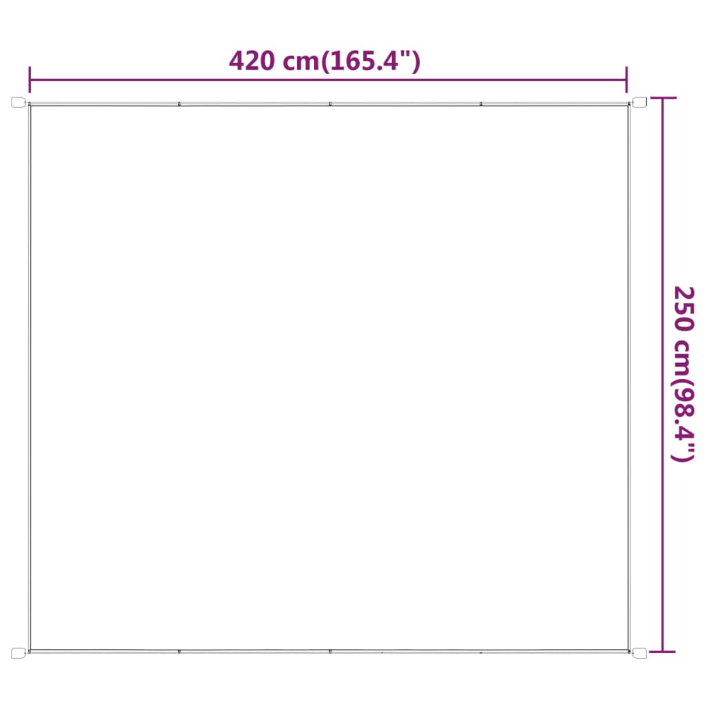 Toldo vertical 250x420 cm tecido oxford antracite