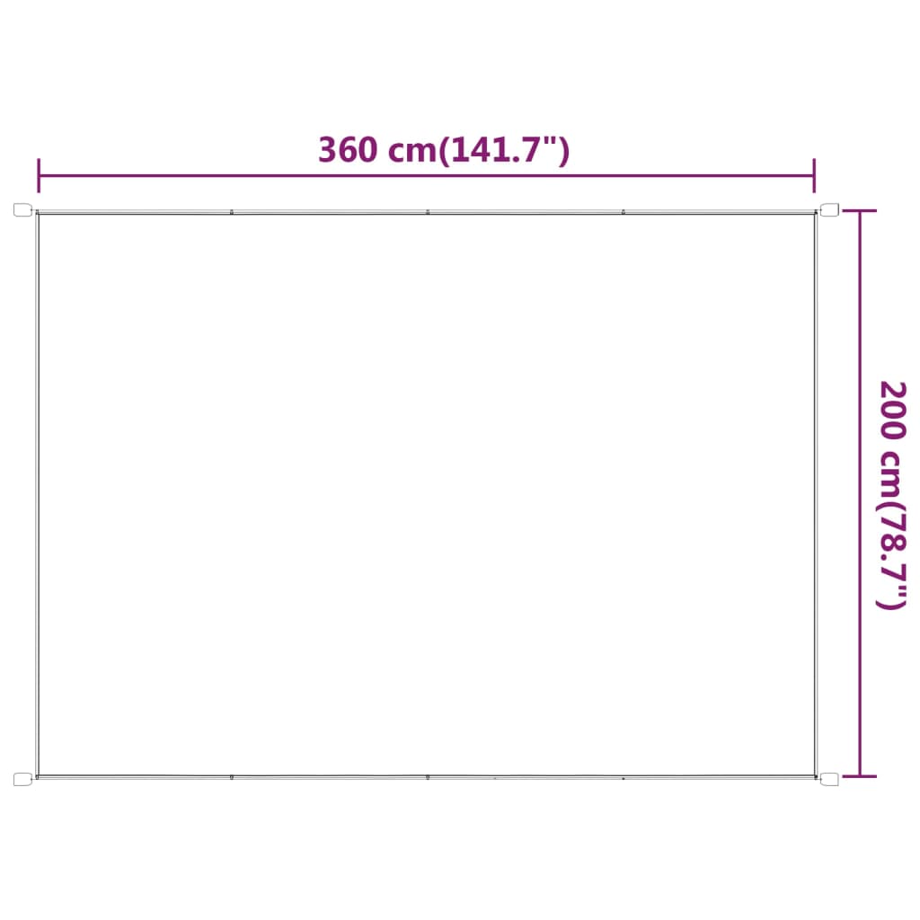 Toldo vertical 200x360 cm tecido oxford verde-claro