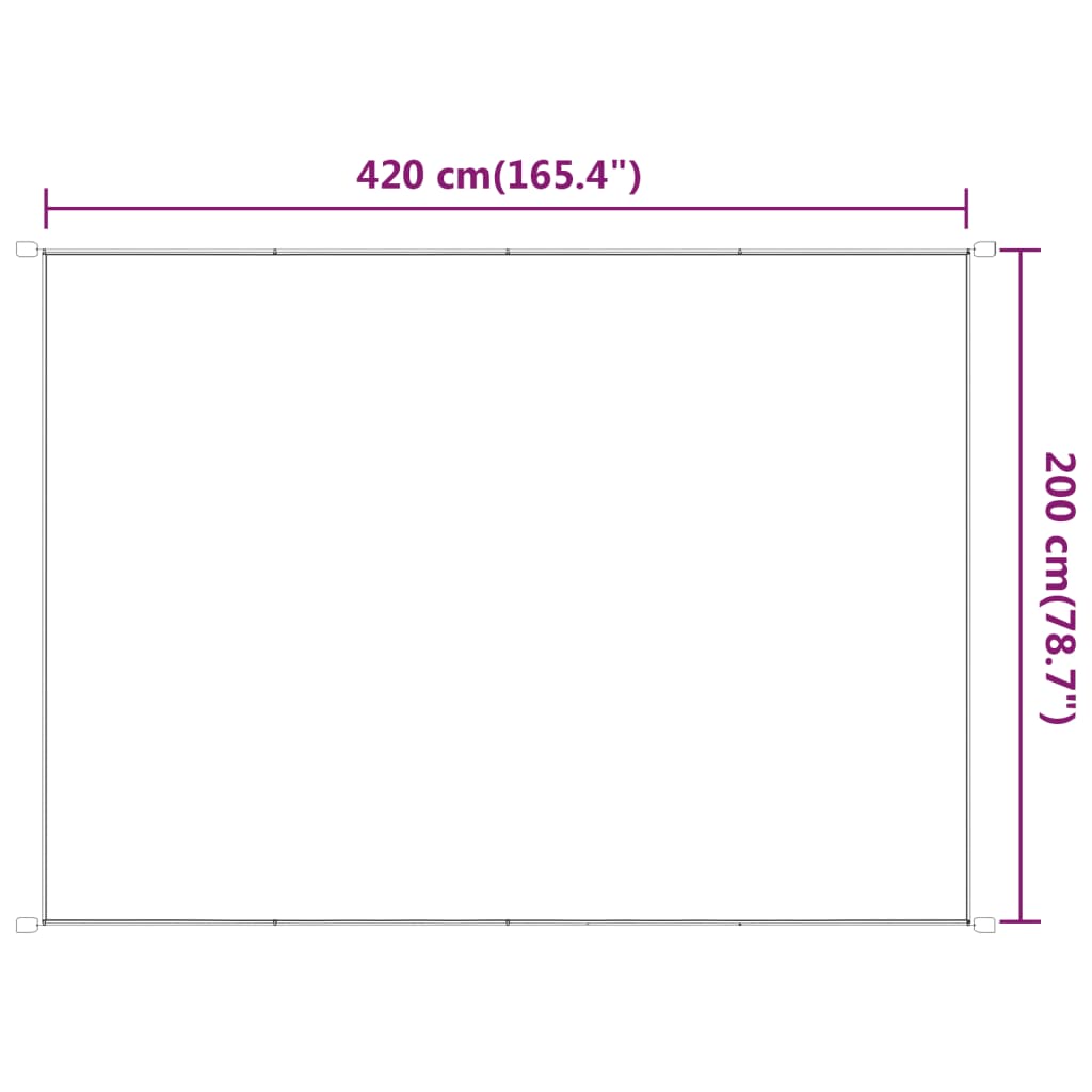 Toldo vertical 200x420 cm tecido oxford verde-claro