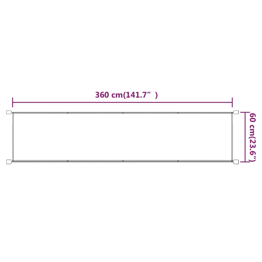 Toldo vertical 60x360 cm tecido oxford cor terracota