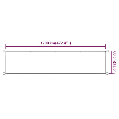 Toldo vertical 60x1200 cm tecido oxford cor terracota