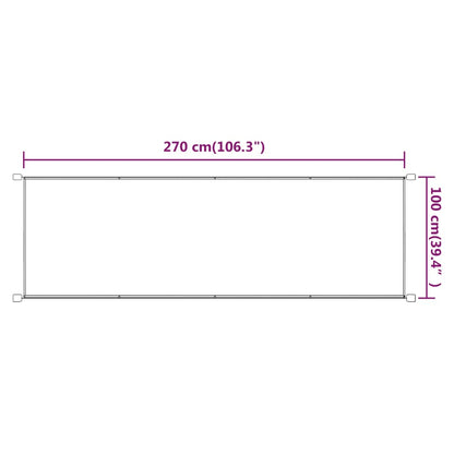 Toldo vertical 100x270 cm tecido oxford cor terracota