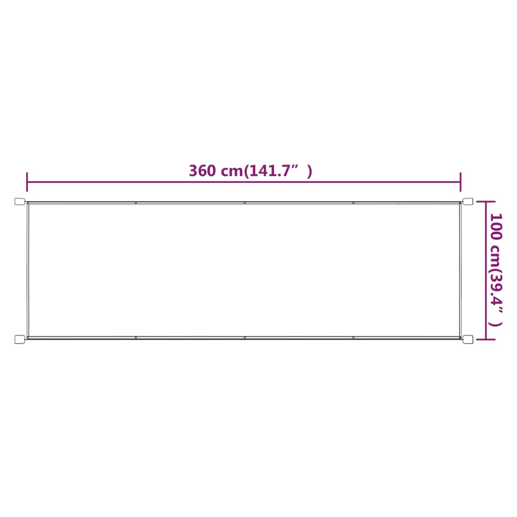 Toldo vertical 100x360 cm tecido oxford cor terracota