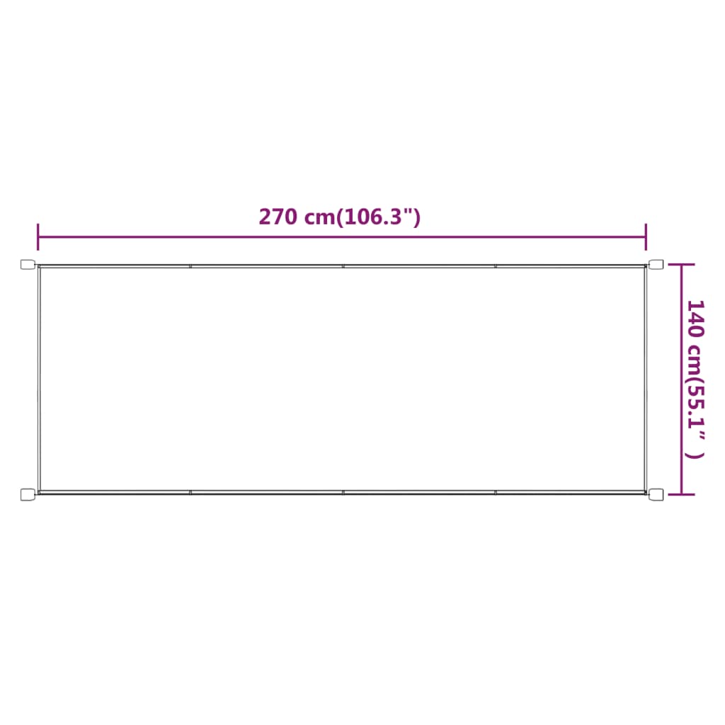 Toldo vertical 140x270 cm tecido oxford cor terracota