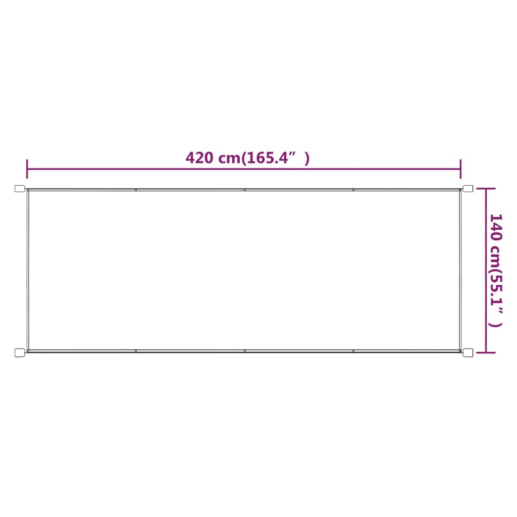 Toldo vertical 140x420 cm tecido oxford cor terracota