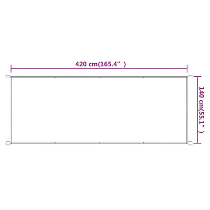 Toldo vertical 140x420 cm tecido oxford cor terracota