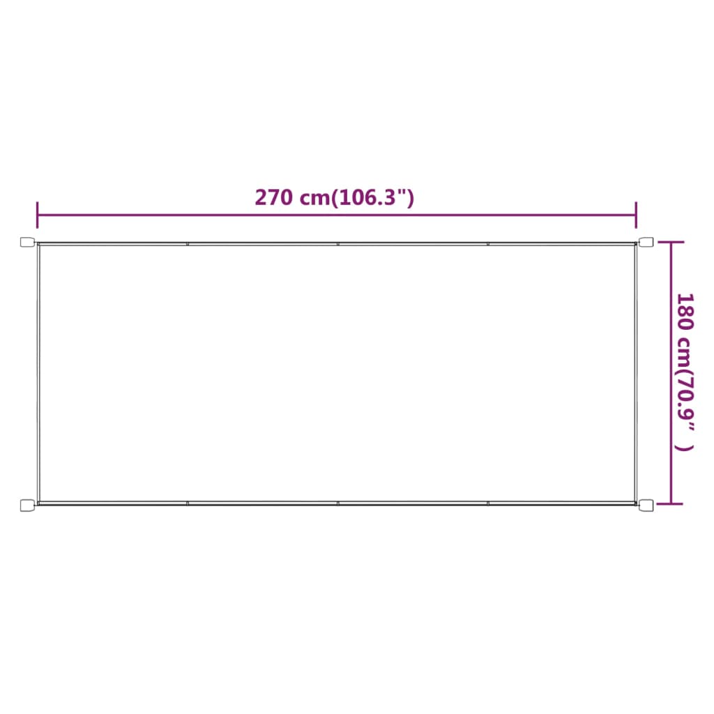 Toldo vertical 180x270 cm tecido oxford cor terracota