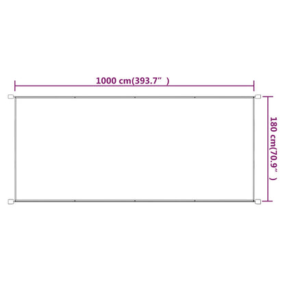 Toldo vertical 180x1000 cm tecido oxford cor terracota