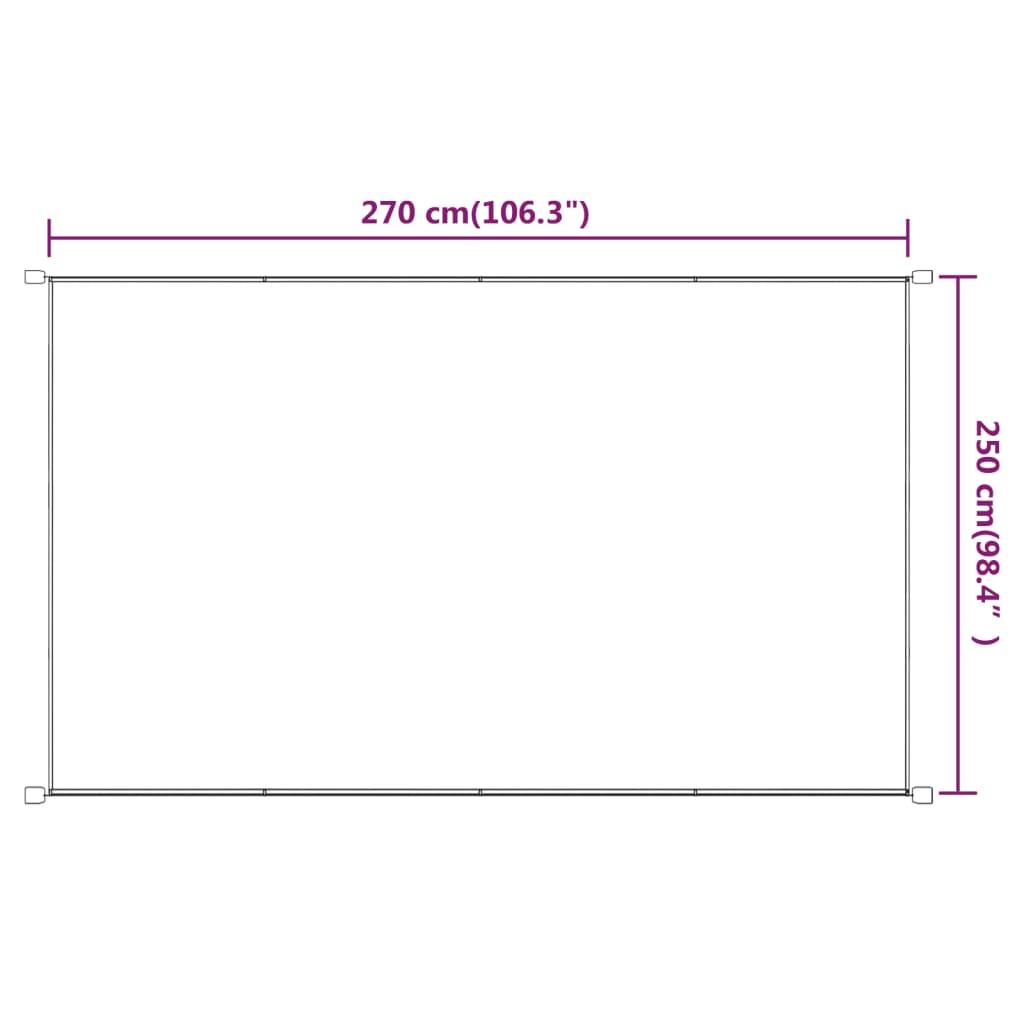 Toldo vertical 250x270 cm tecido oxford cor terracota