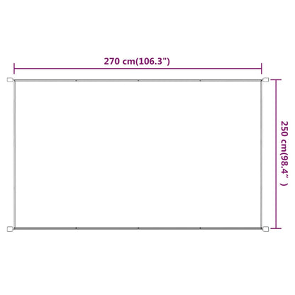 Toldo vertical 250x270 cm tecido oxford cor terracota