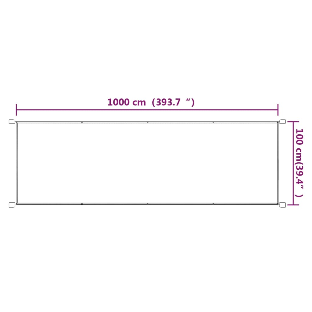 Toldo vertical 100x1000 cm tecido oxford cinzento-acastanhado