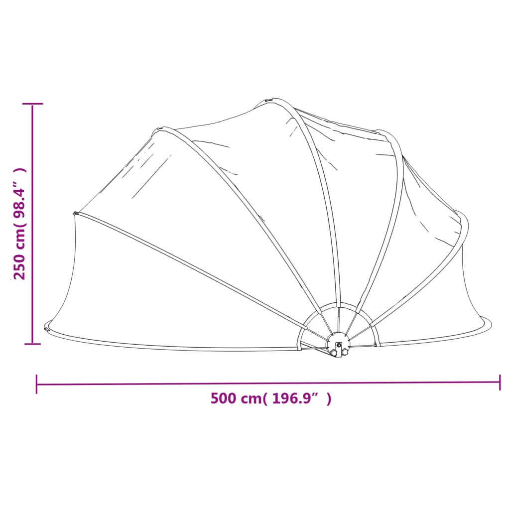 Cúpula de piscina 500x250 cm