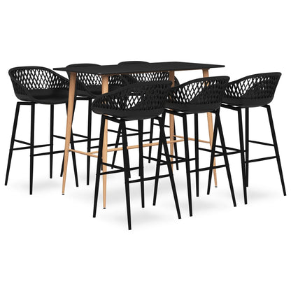 7 pcs conjunto de bar preto