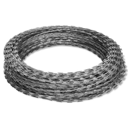 Rolos de arame farpado helicoidal 2 pcs aço galvanizado 100 m