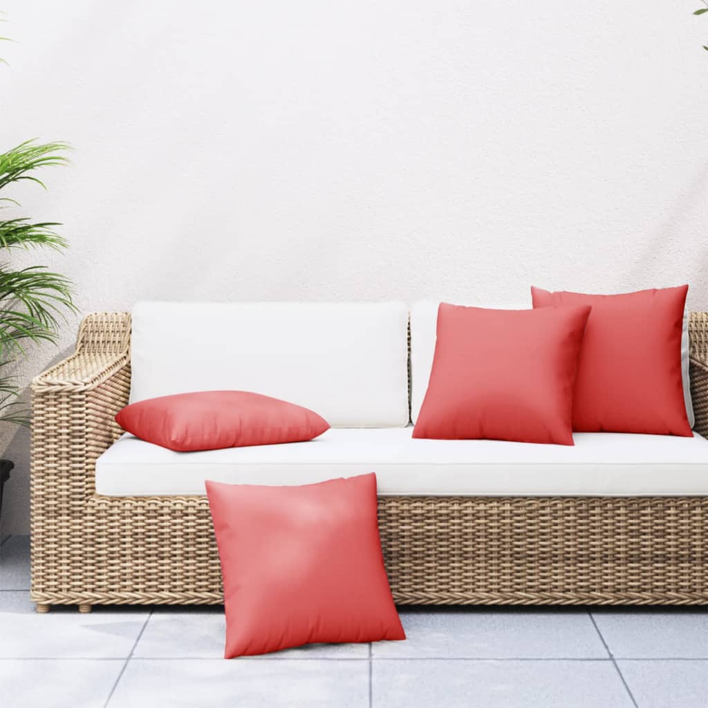 Almofadas decorativas 4 pcs 60x60 cm tecido vermelho