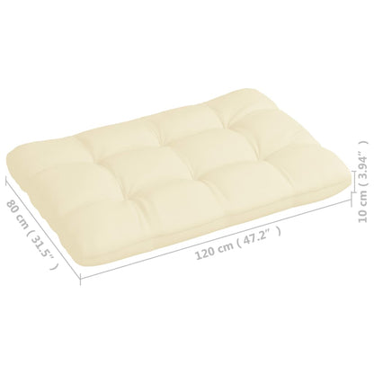 Almofadões para sofás de paletes 7 pcs cor creme