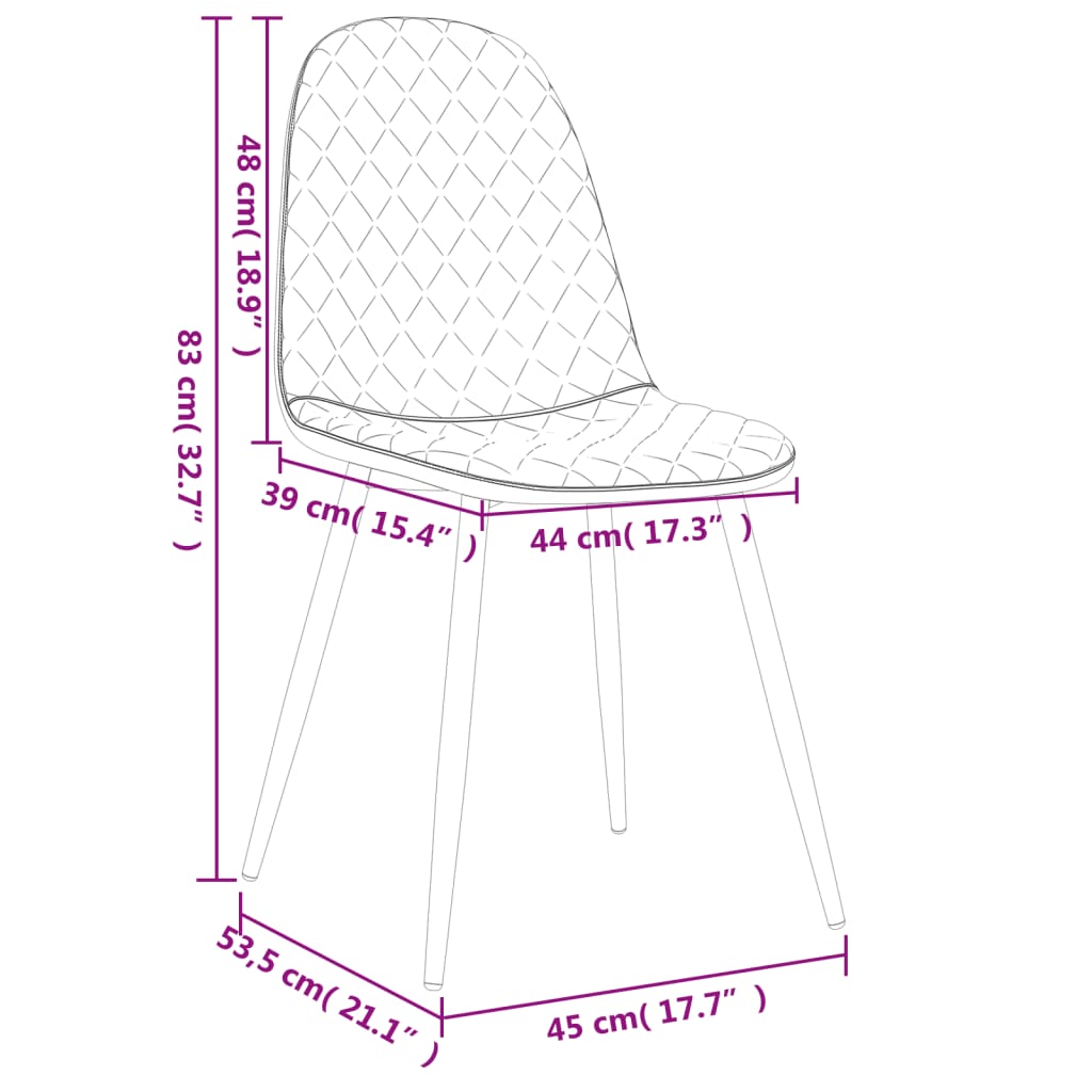 Cadeiras de jantar 2 pcs veludo cinzento-escuro