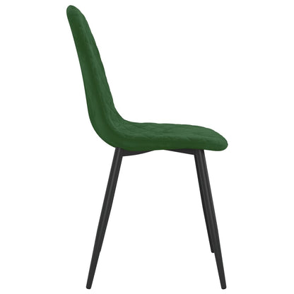 Cadeiras de jantar 2 pcs veludo verde-escuro