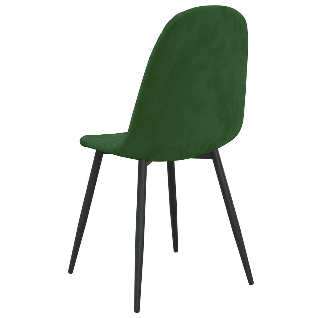 Cadeiras de jantar 2 pcs veludo verde-escuro