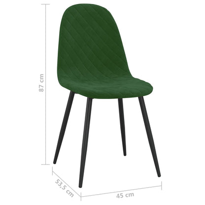 Cadeiras de jantar 2 pcs veludo verde-escuro