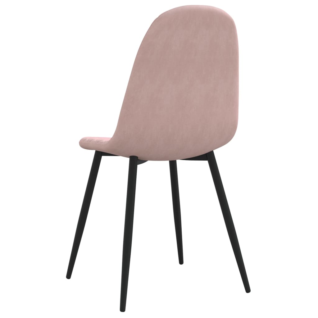 Cadeiras de jantar 2 pcs veludo rosa