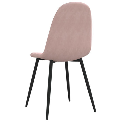 Cadeiras de jantar 2 pcs veludo rosa