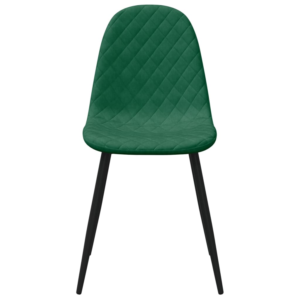 Cadeiras de jantar 4 pcs veludo verde-escuro