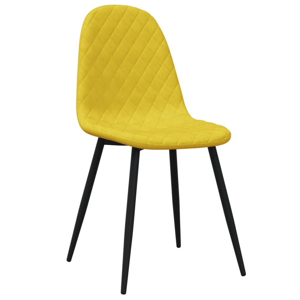 Cadeiras de jantar 4 pcs veludo amarelo mostarda