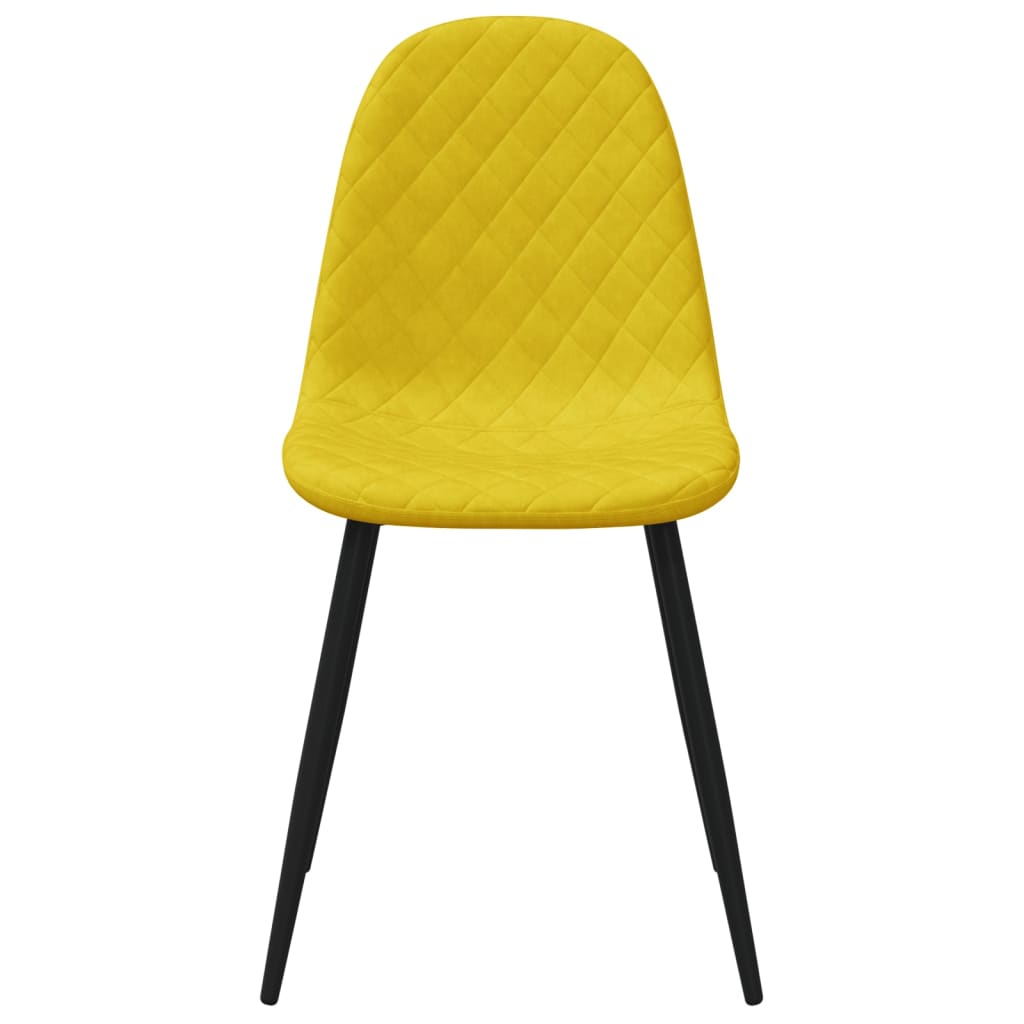 Cadeiras de jantar 4 pcs veludo amarelo mostarda