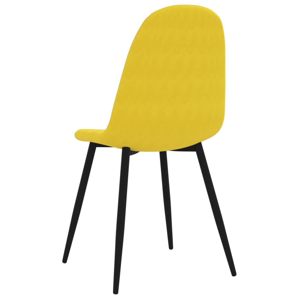 Cadeiras de jantar 4 pcs veludo amarelo mostarda