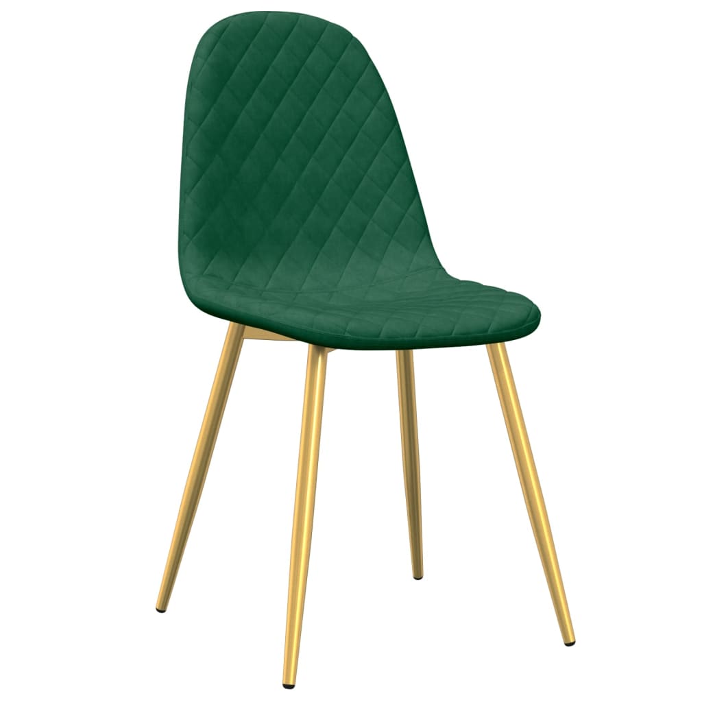 Cadeiras de jantar 2 pcs veludo verde-escuro