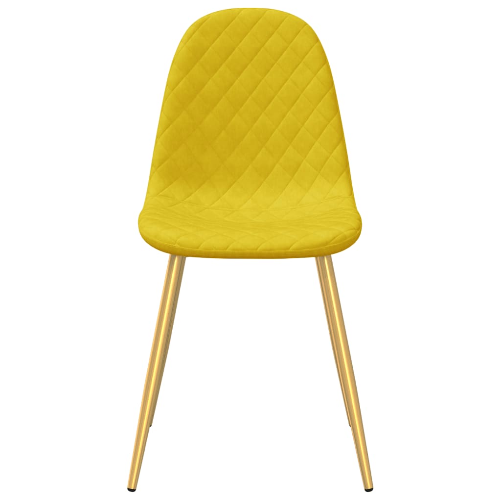 Cadeiras de jantar 2 pcs veludo amarelo mostarda