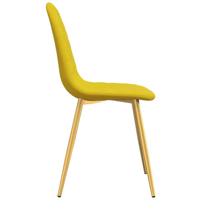 Cadeiras de jantar 2 pcs veludo amarelo mostarda