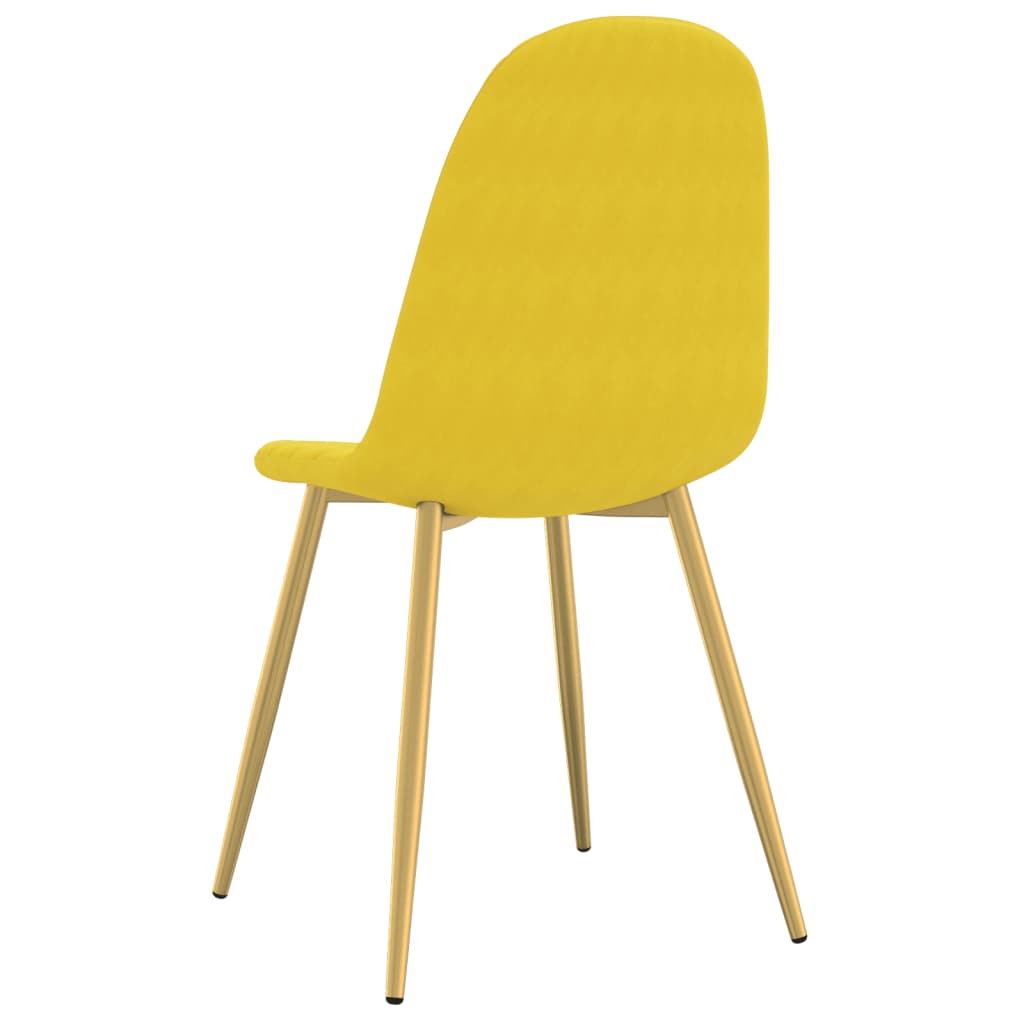 Cadeiras de jantar 2 pcs veludo amarelo mostarda