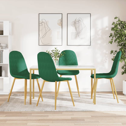 Cadeiras de jantar 4 pcs veludo verde-escuro