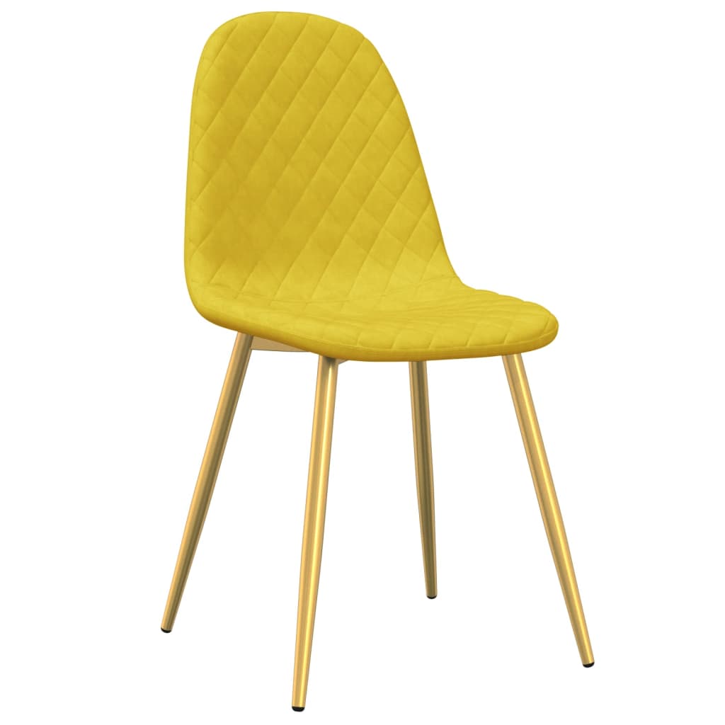 Cadeiras de jantar 4 pcs veludo amarelo mostarda