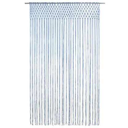 Cortina macramé 140x240 cm algodão azul