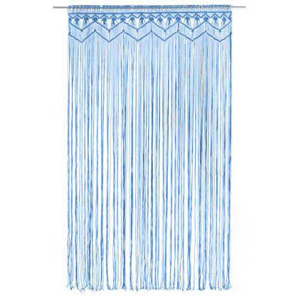 Cortina macramé 140x240 cm algodão azul