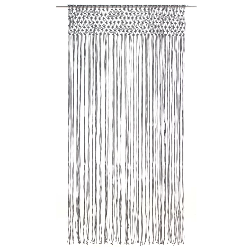 Cortina macramé 140x240 cm algodão antracite