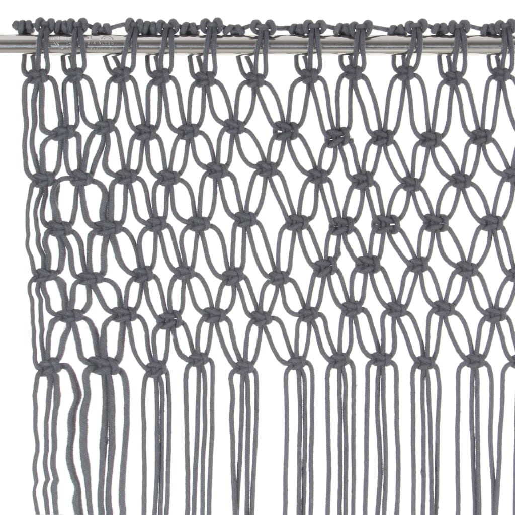 Cortina macramé 140x240 cm algodão antracite