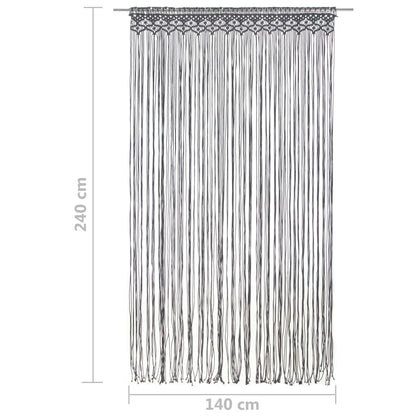 Cortina em macramé 140x240 cm algodão antracite